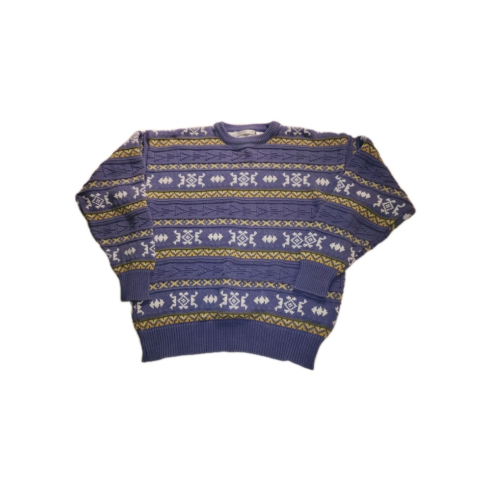 90s chunckie Claiborne Purple Sweater Purple Size Medium Made In USA Vintage